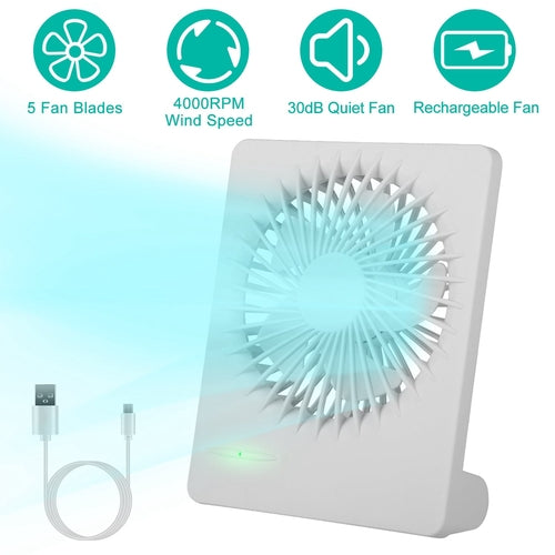 Ultra quiet USB desk fan (white)
